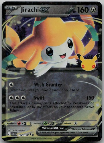 Jirachi holo 102 128 double - holo, 102/128